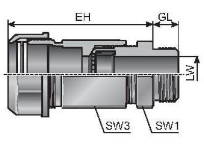 MCSKV M16x1,5/P09 2x3 m-tec Schlauch- und Kabelverschraubung, schwarz