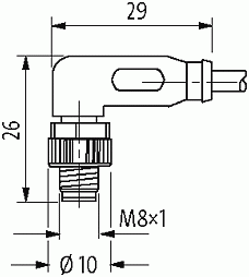 M8 St. 90° A-kod. / RJ45 St. 0° geschirmt