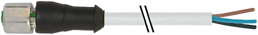 M12 Bu. 0° freies Ltg.-ende V4A