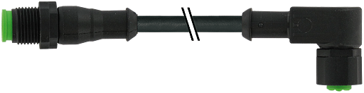 M12 SC St. 0° auf M12 Bu. 90°