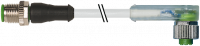 M12 St. 0° / M12 Bu. 90° A-kod. LED 7000-40321-2330050