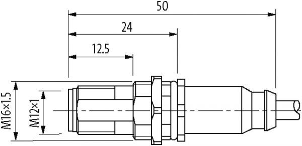 M12 St. Flansch Y-kod. geschirmt HWM