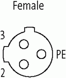 M12 230V Bu. 0° freies Ltg.-ende 3p.C-Cod.