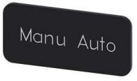 Bezeichnungsschild 12,5x27mm, Schild schwarz, Beschriftung: Manu Auto 3SU1900-0AC16-0GT0