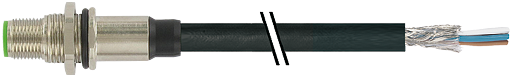 M12 St. Flansch Y-kod. geschirmt HWM