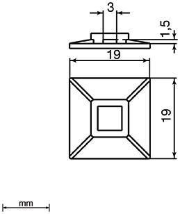 Unex 1254 Selbstkleb. Befestigungssockel