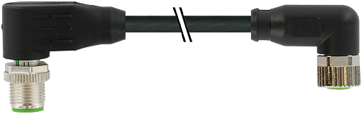 M12 St. 90° / M8 Bu. 90° geschirmt