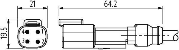 Ventilstecker MDC04-4p freies Ltg.-ende