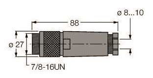 Turck 7/8 Rundsteckverbinder BS4151-0/11