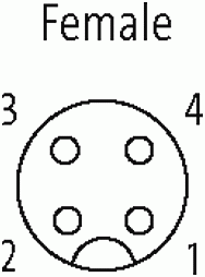 M12 female 0° with cable