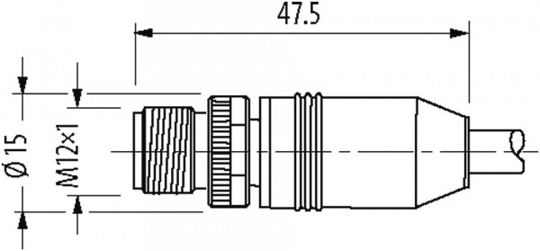 M12 St. 0° D-kod. / RJ45 45° unten geschirmt