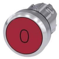 Drucktaster, 22mm, rund, rot, Beschriftung: O, Druckknopf 3SU1050-0AB20-0AD0