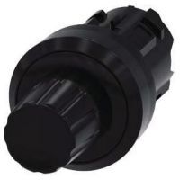 Stop-Taster, 22mm, rund, Kunststoff, schwarz, Druckknopf, hoch, verrastbar 3SU1000-0HC10-0AA0