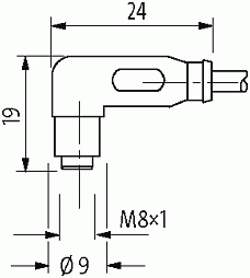 M8 Bu. gew. rastb. m. freiem Ltg.-ende