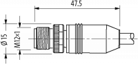 M12 St. 0° D-kod. / RJ45 90° rechts geschirmt 7000-44757-7940150