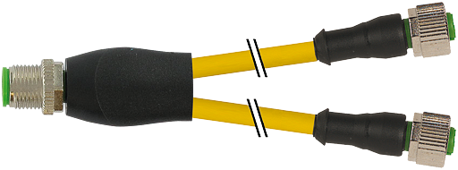 M12 Y-Verteiler auf M12 Bu. ger.