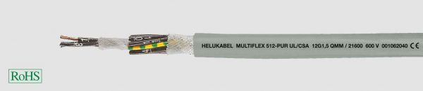 PUR-Schleppkettenleitung UL/CSA MULTIFLEX 512®-PUR UL/CSA 5G2,5 mm² (14 AWG) Grau