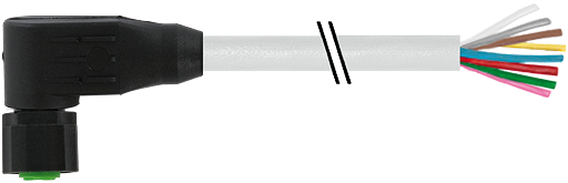 M12 Lite Bu. 90° freies Ltg.-ende