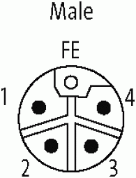 M12 Power St. 90° L-kod. freies Ltg-ende