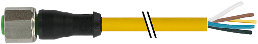 M12 Bu. 0° freies Ltg.-ende V4A