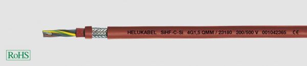 Wärmebeständige Leitung SiHF-C-Si 12G1,5 mm² Rotbraun