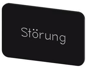 Bezeichnungsschild 17,5x27mm, Schild schwarz, Beschriftung: Störung