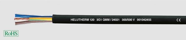Wärmebeständige Leitung HELUTHERM® 120 2x1 mm² Schwarz