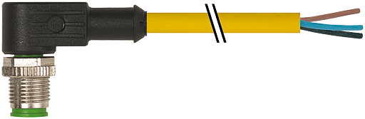 M12 St. 90° freies Ltg.-ende