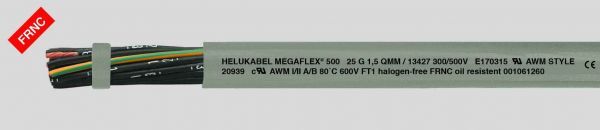 Halogenfreie-Steuerleitung UL/CSA MEGAFLEX® 500 2x1,5 mm² Grau