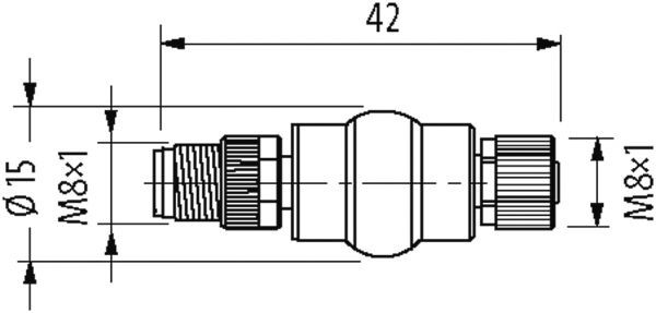 Adapter M8St. 4p. / M8Bu. 3p. Belegung 1,3,4