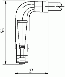 RJ45 St. 90° links freies Ltg-ende geschirmt