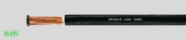 Lichtbogenschweißleitung H01N2-E 1x35 mm² Schwarz