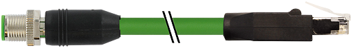 M12 St. 0° / RJ45 St. 0° geschirmt Ethernet