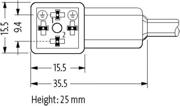 M8 St.90°3p / MSUD Ventilst. BF CI 9,4 mm,kl.BF