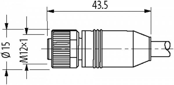 M12Bu.0°geschirmt B-cod,freies Ltg-ende,Profibus