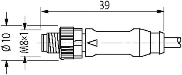 M8 St. 0° freies Ltg.-ende