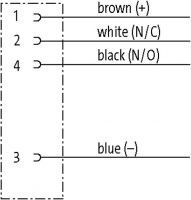 : M12 Bu. 0° freies : M12 Bu. 0° freies Ltg.-ende V2A