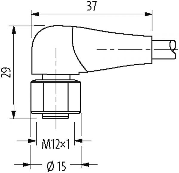 M12 male 90° / M12 female 90° F&B Pro