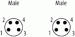 M8 St. 90° / M8 St. 90° A-kod. geschirmt