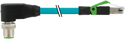 M12 St. 90°/ RJ45 0° geschirmt Ethernet