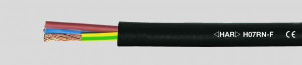 Gummischlauchleitung, harmonisierte Ausführung H07 RN-F SW 5G6 mm² Schwarz