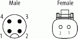 M12 Xtreme St. 90° / Ventilstecker MDC06-2s