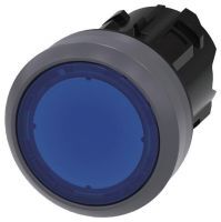 Drucktaster, beleuchtet, 22mm, rund, blau, Druckknopf 3SU1031-0AB50-0AA0