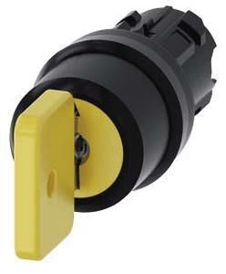 Schlüsselschalter O.M.R, 22mm, rund, gelb, Schlüsselabzug I+O+II