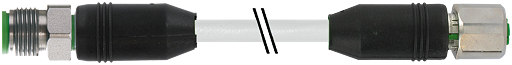 M12 St. 0° / M12 St. 0° Y-kod. geschirmt V4A