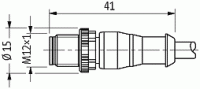 M12 St. 0° / M12 Bu. 90° A-kod. 7700-40121-U040150