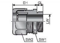 m-seal EMC M50x1,5 30,0-38,0 Kabelverschraubung, Metall 84201812