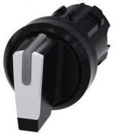 Knebelschalter, beleuchtbar, 22mm, rund, schwarz, weiß 3SU1002-2BN60-0AA0