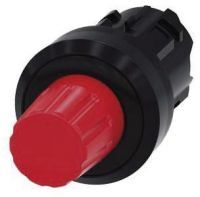 Stop-Taster, 22mm, rund, Kunststoff, rot, Druckknopf, hoch, verrastbar 3SU1000-0HC20-0AA0