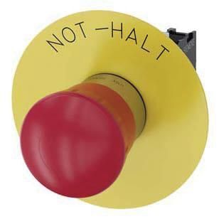 Not-Halt-Pilzdrucktaster, 22mm, rund, rot, Beschriftung: Not-Halt, 1Ö